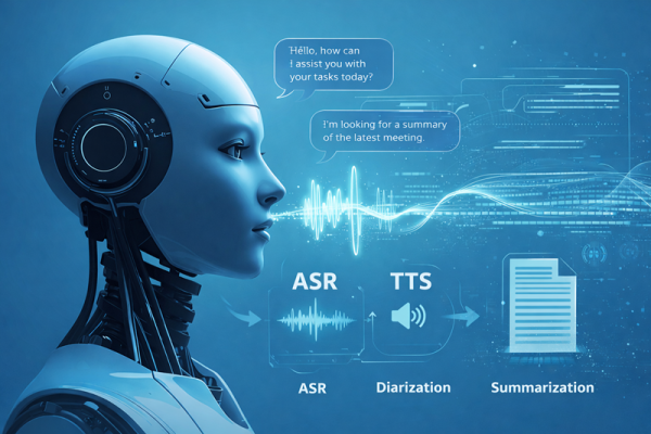Automatic Speech Recognition, Text-to-speech and diarization of telephone calls.